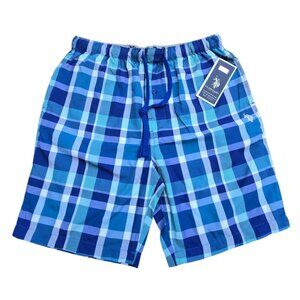 Polo Blue Checkered Men's Lightweight Shorts - Large